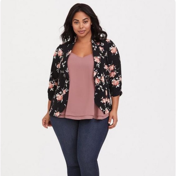 Torrid size 3 knit crepe drape blazer - Picture 4 of 10